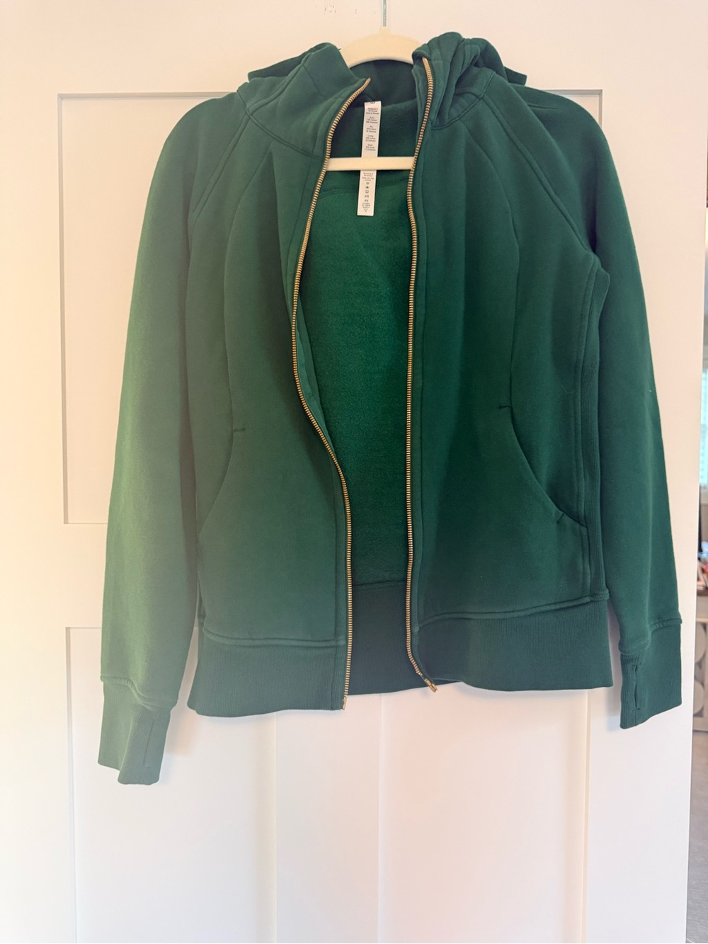Lululemon green and gold scuba hoodie size 10